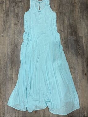 HALARA Light Aqua Sleeveless Maxi Dress